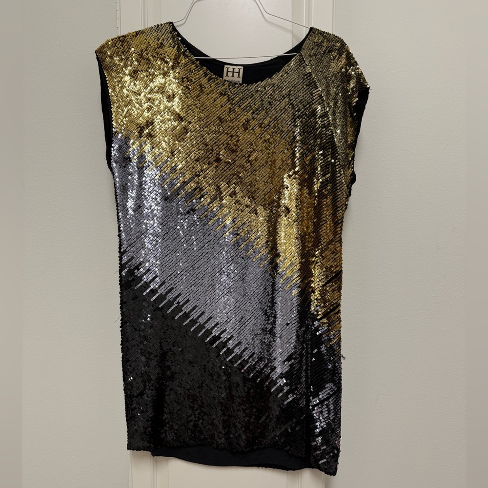 Haute Hippie Sequin Dress - Gold and Black